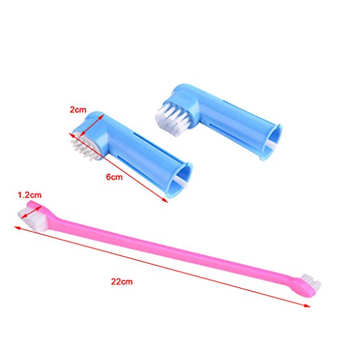 Baoblaze 3pcs / Sistema de Cepillo de Dientes para Perros Gato Animal Doméstico Higiene Oral