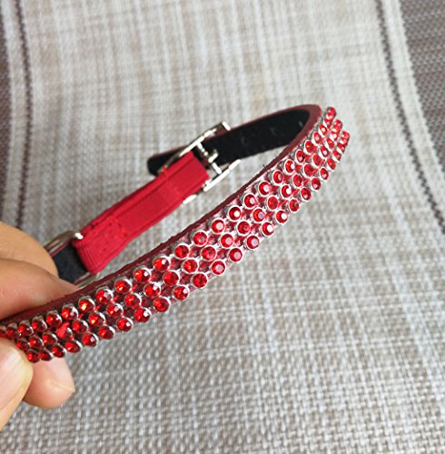 BbearT® Collar para Gatos, Collar para Cachorro de Perro pequeño, Collar Brillante con Diamantes de imitación, Collar con Campana para Gatos, Cachorro de Perro pequeño