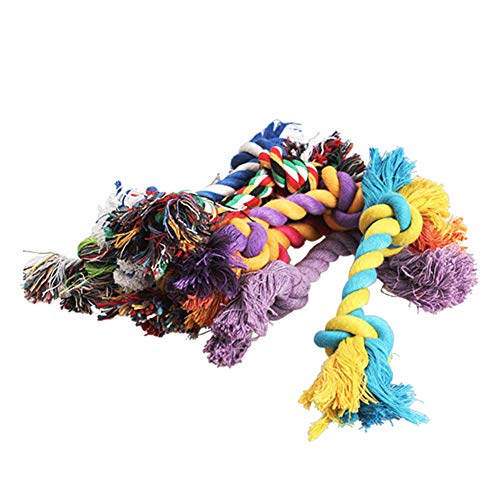 Bbl345dLlo Pelota de Juguete para Masticar, Juguete para Perro, Cachorro, de algodón Trenzado, Cuerda de Doble Nudo, masticable, antimordidas, Juguete Divertido para Mascotas, Color Aleatorio 17 cm