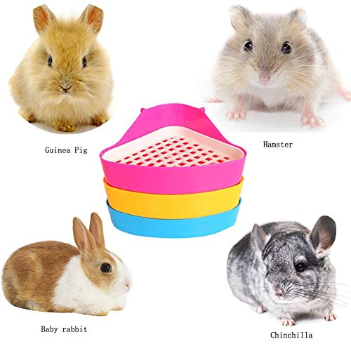 Bebester Inodoro para Mascotas, Bandeja de Arena para Esquina, Orinal de Entrenamiento para hámster de Animales pequeños, Chinchilla cobaya, Conejo, hurón