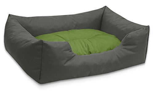 BedDog® colchón para Perro Mimi S hasta XXXL, 26 Colores, Cama, sofá, Cesta para Perro, L Gris/Verde