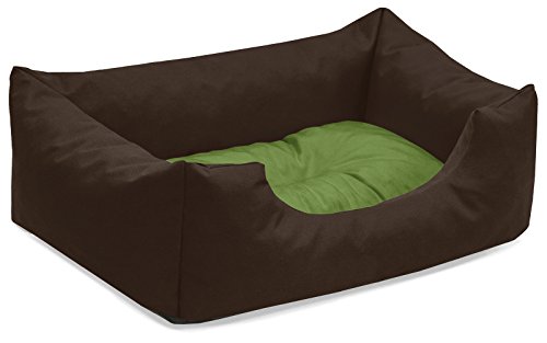 BedDog® colchón para Perro Mimi S hasta XXXL, 26 Colores, Cama, sofá, Cesta para Perro, S marrón/Verde