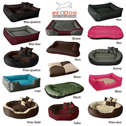 BedDog® colchón para Perro Mimi S hasta XXXL, 26 Colores, Cama, sofá, Cesta para Perro, XL Gris/Rose