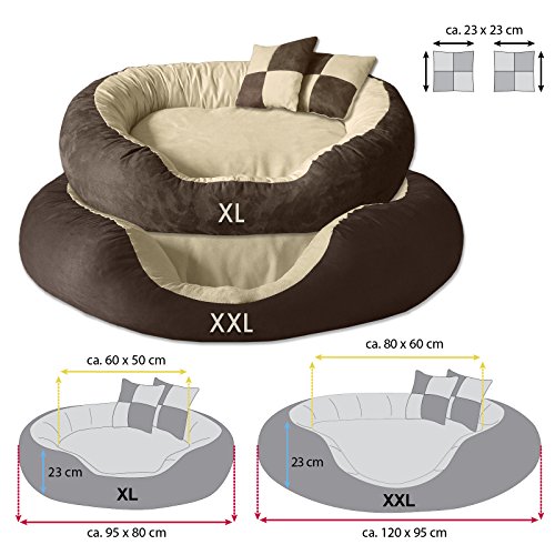 BedDog® PRINS Negro/Marron XL Aprox. 95x80cm colchón para Perro, 12 Colores, Cama, sofá, Cesta para Perro