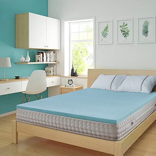 BedStory Topper Colchón Viscoelastico con Gel Fresco 135 x 190 cm, Sobrecolchón Ergonómico con Funda Extraíble, CertiPUR-US Certificado, Diseño ventilado, 7,5 cm de Grosor