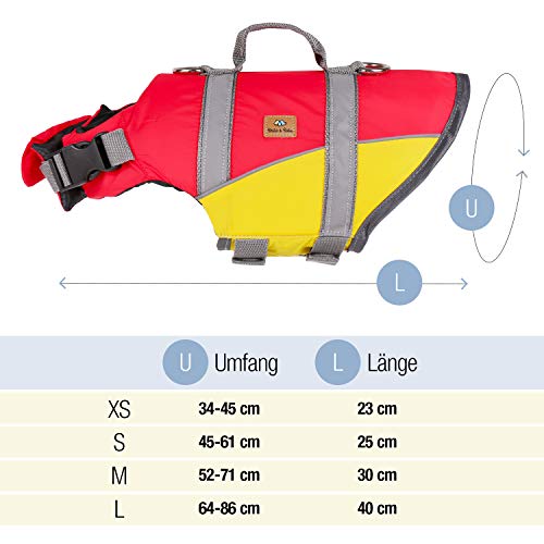 Bella & Balu Chaleco Salvavidas para Perros - Chaleco Reflectante para Perros para máxima Seguridad en y en el Agua al Nadar, navegar, Surf, Sup, excursiones en Barco, Kayak y Canoa