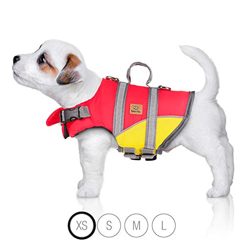 Bella & Balu Chaleco Salvavidas para Perros - Chaleco Reflectante para Perros para máxima Seguridad en y en el Agua al Nadar, navegar, Surf, Sup, excursiones en Barco, Kayak y Canoa