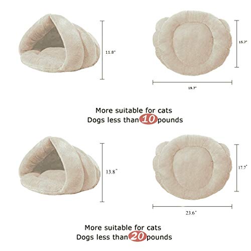 Beskie - Cama Cueva para Mascotas, para Gatos pequeños, medianos, Perros, Mascotas, Saco de Dormir, Forro Polar Grueso, cálido, para Perro, para Gatos, Cachorros