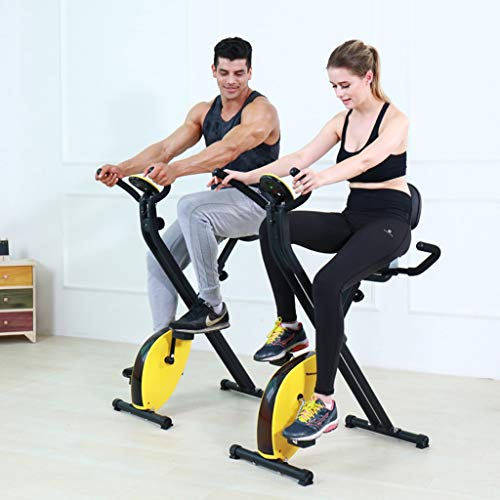 Bicicleta de ejercicios Bicicleta Giratoria Hogar Mini Bicicleta Plegable para Adelgazar Equipamiento De Ejercicios para Gimnasio Equipo Multifuncional para Ejercicios (Color : Yellow)