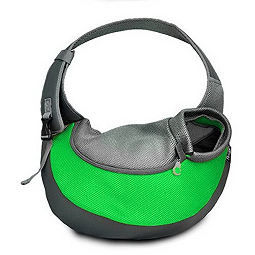 BIGWING Style-Bolso Bandolera para Llevar Perrito Gatito Mascota Portable Todo en Uno, Verde Pequeño