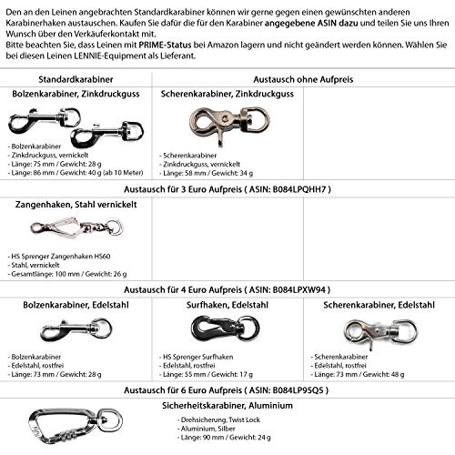 BioThane - Correa de arrastre redonda para perros de 15-25 kg, 6 mm de diámetro, con correa de mano, hasta 30 metros de longitud, en muchos colores