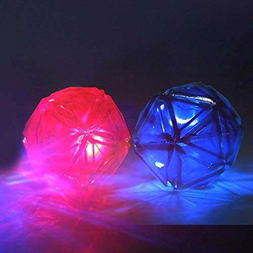 Bola Mágica para Mascotas, Bola de luz LED, Carga USB Bola Giratoria Automática para Perros, Juguetes interactivos para Perros (Azul)