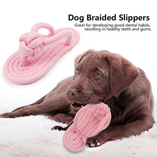 Boloni Perro Masticar Juguete Mascotas Zapatillas Trenzadas Juguete de Algodón Cuerda Cachorros Juguetes Pup Doggy Cats Mordedor Masticar Juguete de Entrenamiento Resistente (Verde)