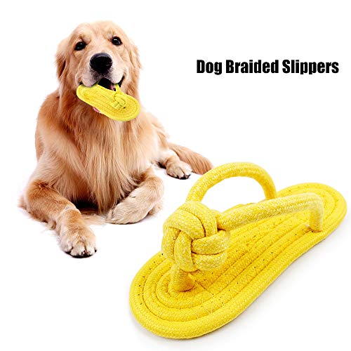 Boloni Perro Masticar Juguete Mascotas Zapatillas Trenzadas Juguete de Algodón Cuerda Cachorros Juguetes Pup Doggy Cats Mordedor Masticar Juguete de Entrenamiento Resistente (Verde)