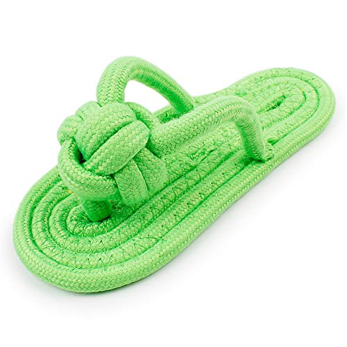 Boloni Perro Masticar Juguete Mascotas Zapatillas Trenzadas Juguete de Algodón Cuerda Cachorros Juguetes Pup Doggy Cats Mordedor Masticar Juguete de Entrenamiento Resistente (Verde)