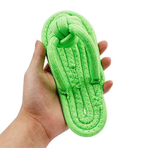 Boloni Perro Masticar Juguete Mascotas Zapatillas Trenzadas Juguete de Algodón Cuerda Cachorros Juguetes Pup Doggy Cats Mordedor Masticar Juguete de Entrenamiento Resistente (Verde)