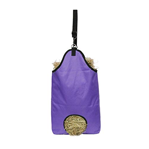 Bolsa de almacenamiento de hierba de caballo Oxford, bolsa para caballos y caballos, de alimentación lenta, morado, 1