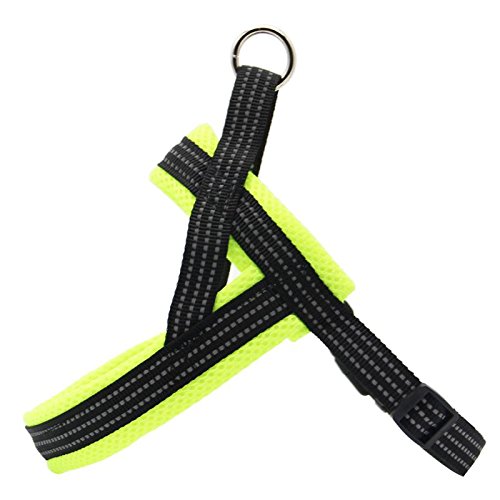 BPS® Arnés Correa para Perros Mascotas Collar Ajustable 4 Tamaños Colores para Elegir para Perro Pequeño Mediano y Grande (S, Verde) BPS-3881V