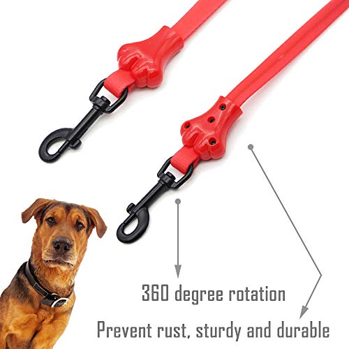 BPS Correas Luminosos para Perros Mascotas Canes con Parte de Guardar Bolsa Caca para Perro Mediano y Grande 2 Dimensión para Elegir (1.6 * 150 cm, Rojo) BPS-5559RJ