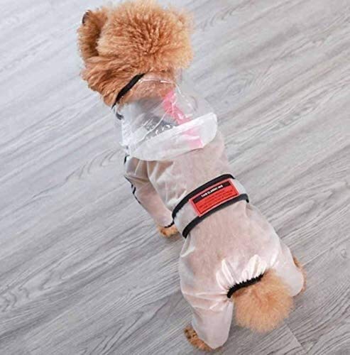 BTXX Impermeable Perro Transparente for pequeñas, Medianas y Grandes Perros a Prueba de Agua 4-Pierna Chaqueta Impermeable for Mascotas Ropa Capa de Lluvia (Size : M)