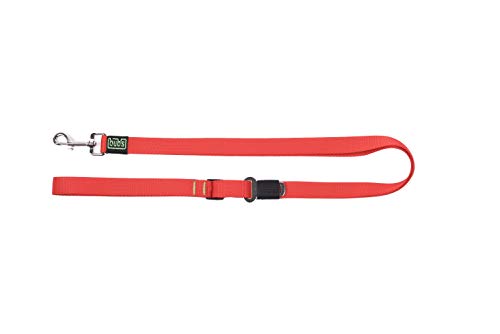 bub's Duo Correa Paseo y Coche, 2 en 1 Correa para Perro con cinturón de Seguridad para el Coche (25mm Ancho y de 1m a 1,6m de Largo) (Rojo)