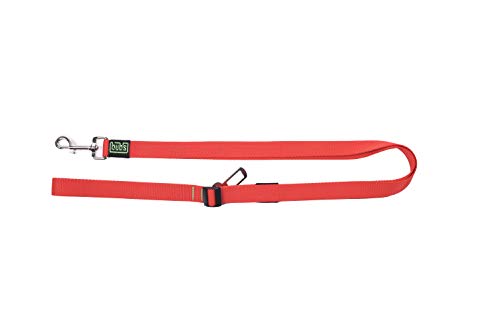 bub's Duo Correa Paseo y Coche, 2 en 1 Correa para Perro con cinturón de Seguridad para el Coche (25mm Ancho y de 1m a 1,6m de Largo) (Rojo)