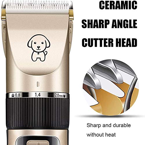 Burbe Mascota Empresa Clippers Que preparan, batería Recargable de bajo Ruido Perro Clippers Que preparan Afeitar Cortar el Peine Kit de Toda la Hoja extraíble de Afeitar el Pelo de Animales gu.