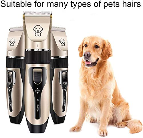 Burbe Mascota Empresa Clippers Que preparan, batería Recargable de bajo Ruido Perro Clippers Que preparan Afeitar Cortar el Peine Kit de Toda la Hoja extraíble de Afeitar el Pelo de Animales gu.