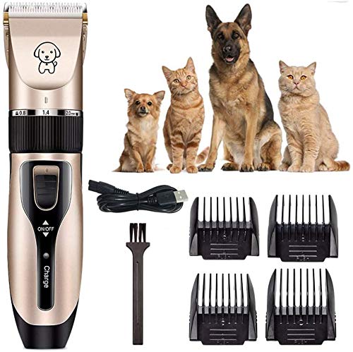 Burbe Mascota Empresa Clippers Que preparan, batería Recargable de bajo Ruido Perro Clippers Que preparan Afeitar Cortar el Peine Kit de Toda la Hoja extraíble de Afeitar el Pelo de Animales gu.