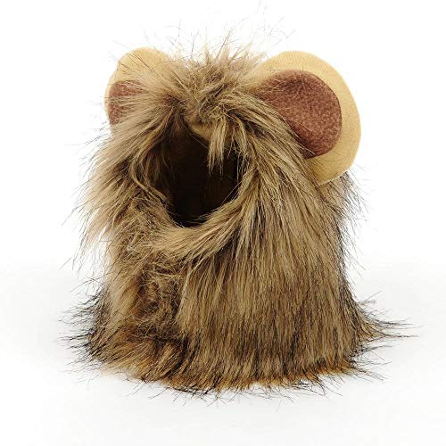 BVAGSS Adorables Traje Melena de león para Perros pequeños y Gatos Cosplay de Mascotas XH026 (M, Brown)