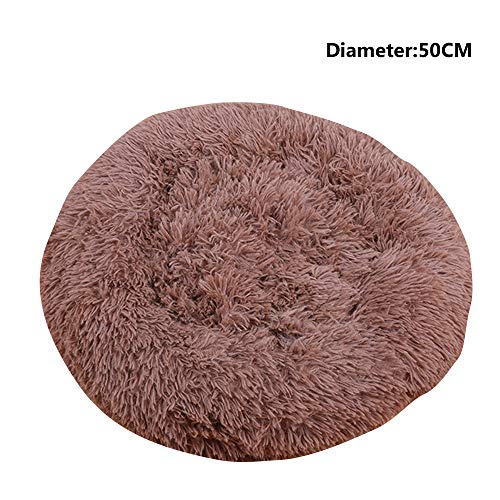 BVAGSS Cama de Felpa Deluxe Plush Redonda de Pelo Nido de Donut para Mascotas Deluxe para Gatos y Perros XH034