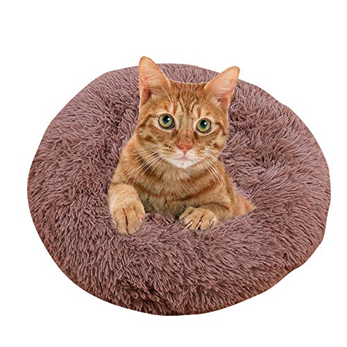 BVAGSS Cama de Felpa Deluxe Plush Redonda de Pelo Nido de Donut para Mascotas Deluxe para Gatos y Perros XH034