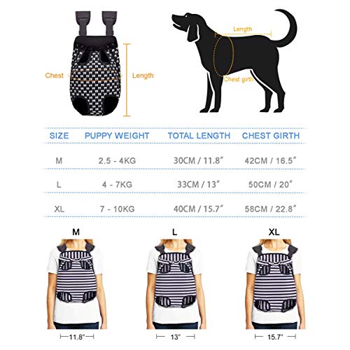 Bwiv Mochilas para Perros Mochilas Prepositiva para Perros y Gatos Mascotas Cachorros Portatíl Seguro Cómodo para Viajar Senderismo Algodón Mariposas Negras Talla M