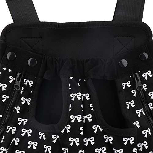 Bwiv Mochilas para Perros Mochilas Prepositiva para Perros y Gatos Mascotas Cachorros Portatíl Seguro Cómodo para Viajar Senderismo Algodón Mariposas Negras Talla M