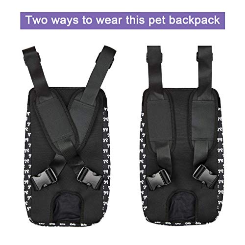 Bwiv Mochilas para Perros Mochilas Prepositiva para Perros y Gatos Mascotas Cachorros Portatíl Seguro Cómodo para Viajar Senderismo Algodón Mariposas Negras Talla M