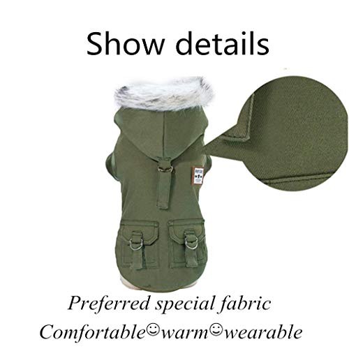 BXFUL Ropa para Perros Ropa De Invierno, Mascotas Militar Capa De La Chaqueta De La Chaqueta del Chaleco Ropa De Invierno, Conveniente para Pequeñas, Medianas Y Grandes Perros (M,Verde)