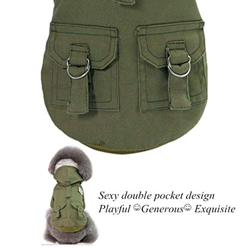 BXFUL Ropa para Perros Ropa De Invierno, Mascotas Militar Capa De La Chaqueta De La Chaqueta del Chaleco Ropa De Invierno, Conveniente para Pequeñas, Medianas Y Grandes Perros (M,Verde)