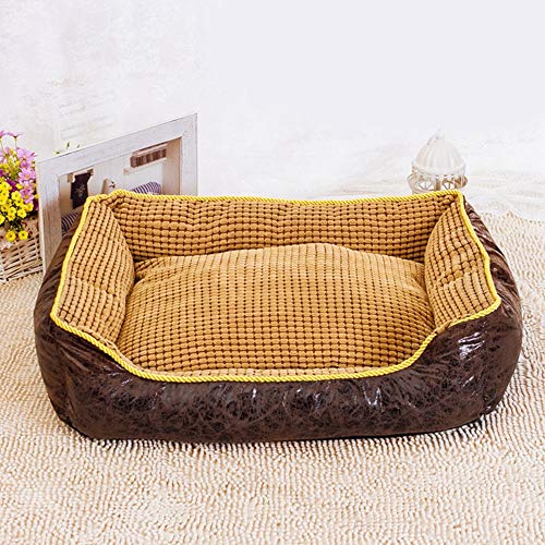 BXGZXYQ Completamente extraíble y Lavable Corn Kennel Pet Dog Bed Cojín Dog Pets Round Cuddle Nest Ortopédico Cama para Perros Lounge Sofá Memory-Foam Premium (Color : Negro, Size : 60 * 45 * 19cm)