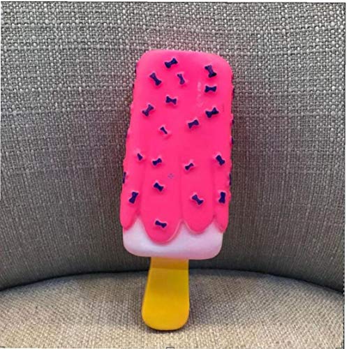 BYFRI 2 Piezas de Juguetes del Perro casero Chew chillón de Goma Rosa de Paleta Juguetes en Forma para el Gato del Perrito del bebé Perros Helado Bite Molar Juguete Divertido Interactivo