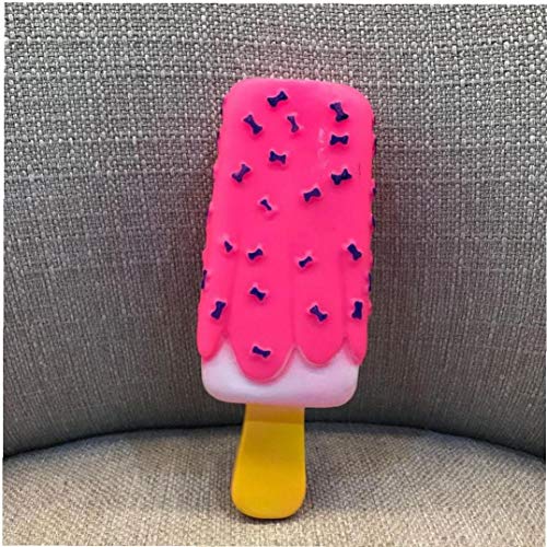 BYFRI 2 Piezas de Juguetes del Perro casero Chew chillón de Goma Rosa de Paleta Juguetes en Forma para el Gato del Perrito del bebé Perros Helado Bite Molar Juguete Divertido Interactivo