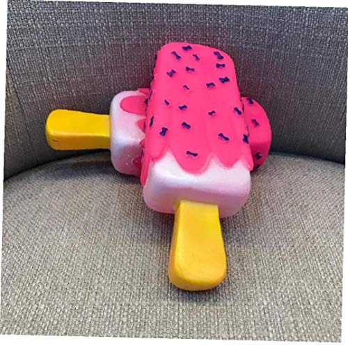 BYFRI 2 Piezas de Juguetes del Perro casero Chew chillón de Goma Rosa de Paleta Juguetes en Forma para el Gato del Perrito del bebé Perros Helado Bite Molar Juguete Divertido Interactivo