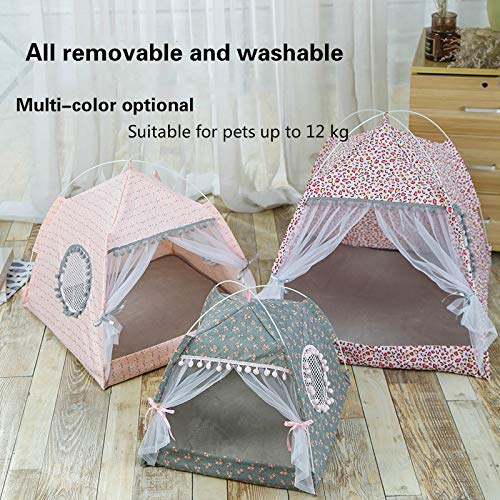 Cama grande Memoria perro espuma, ortopédicas perr Cuatro Estaciones universal del gato del perro Pequeña tienda desmontable y lavable arena for gatos mascotas Nido, Tamaño: M (Pink Leopard Grain) lin