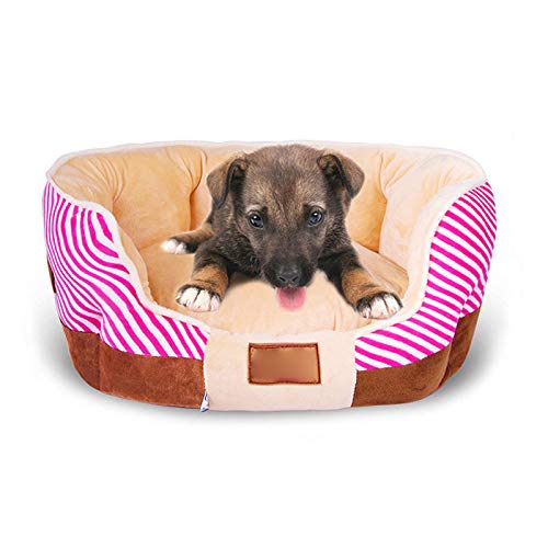 Cama para Perros, Casa para Perros Cálida, Material Suave, Cestas para Perros De Lana De Coral, Perrera Cálida para Otoño E Invierno para Cachorro De Gato, L,Marrón