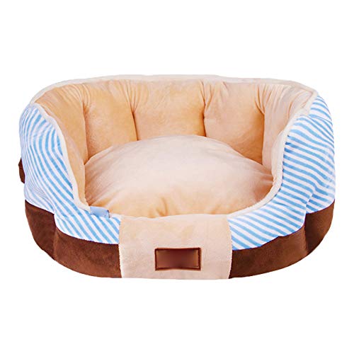 Cama para Perros, Casa para Perros Cálida, Material Suave, Cestas para Perros De Lana De Coral, Perrera Cálida para Otoño E Invierno para Cachorro De Gato, L,Marrón