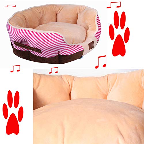 Cama para Perros, Casa para Perros Cálida, Material Suave, Cestas para Perros De Lana De Coral, Perrera Cálida para Otoño E Invierno para Cachorro De Gato, L,Marrón