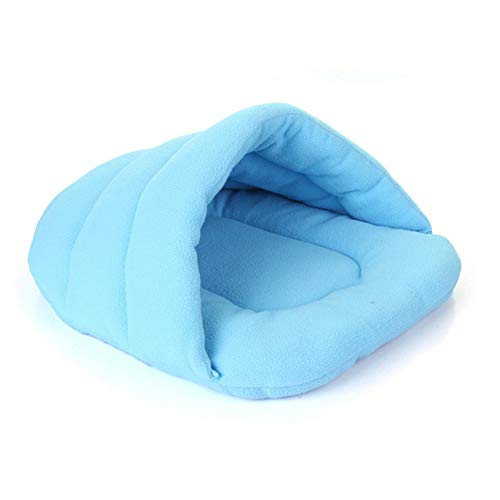 Cama para perros de interior suave 2 en 1 nido para mascotas, saco de dormir portátil para cachorros de gato Alfombras de cama, cueva plegable para mascotas Cama semicubierta Casa cueva Calentador t