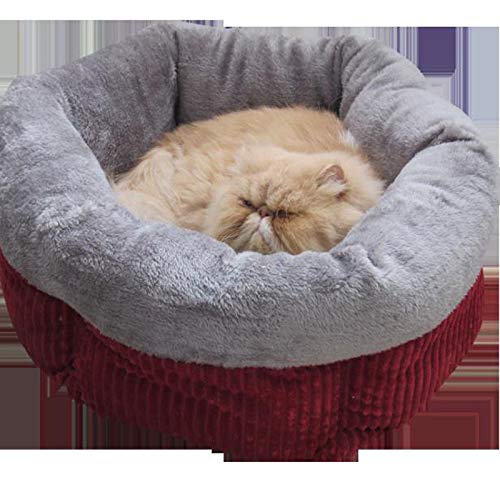 Cama para Perros Hexagon, Cesta para Gatos con Calentamiento Suave, Hogar para Mascotas De Otoño Invierno para Gatitos Pequeños, Nido para Mascotas,Beige