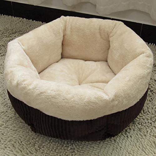 Cama para Perros Hexagon, Cesta para Gatos con Calentamiento Suave, Hogar para Mascotas De Otoño Invierno para Gatitos Pequeños, Nido para Mascotas,Beige