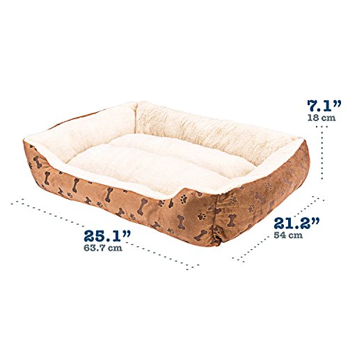 Cama Perro Grande Lavable - Colchon Perro Grande - Colchonetas Para Perros - Cojin Perro Grande - Cama Para Mascotas - Dog Bed Large - Camas Para Perros Grandes Lavables - Huella Perro - 64x54x18cm