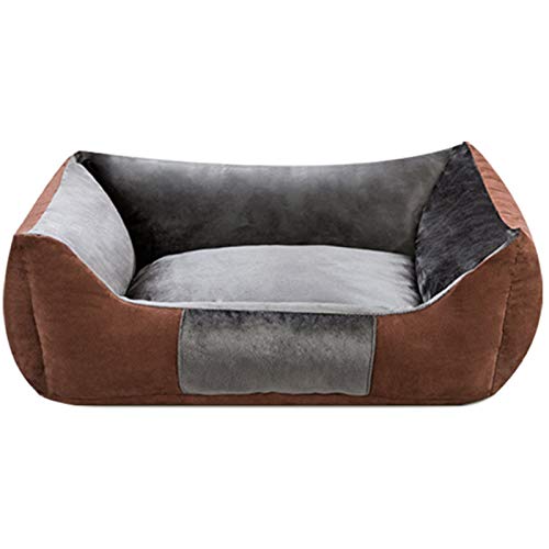 Cama Perros Grande, Sofá para Mascotas, Cesta para Perro con Cojín Extraíble y Lavable, Terciopelo suave Cómoda, Cama Ortopedica para Perro Grande, Perro Mediano y Perro Pequeño HULKY(marrón,M)